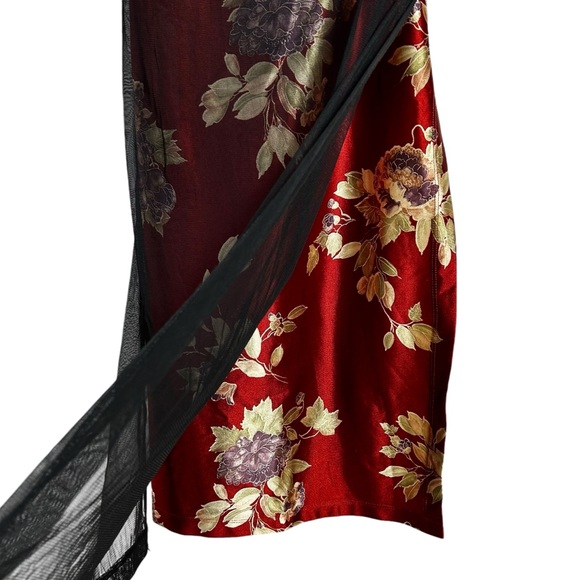 Rampage 90s Y2k Floral Print Sheer Overlay Maxi Dress Whimsigoth - Picture 2 of 9